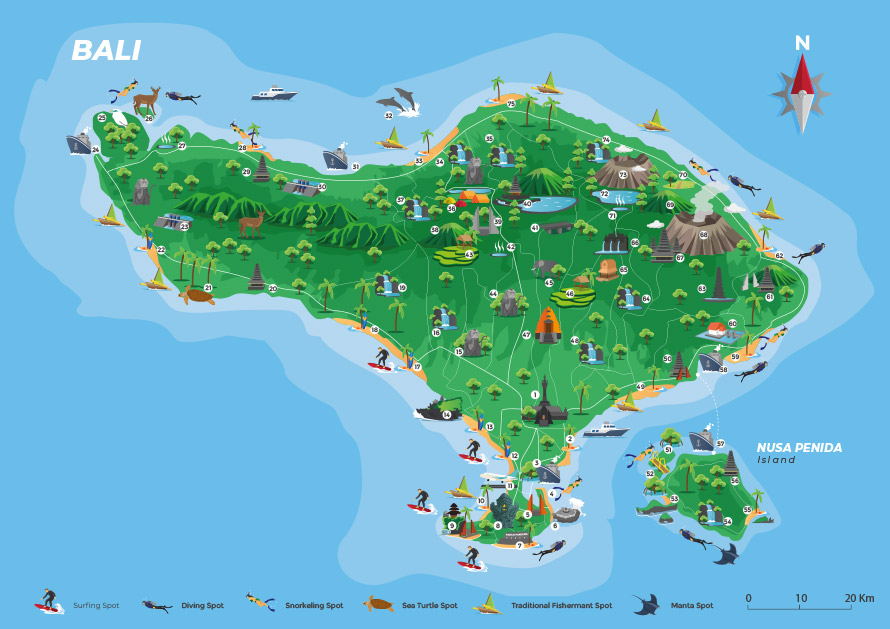 Bali Destination Tour Map